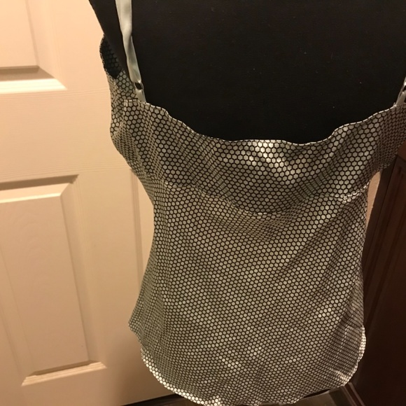 Express Mint Green and Black Brand Silk with Design Tank Top/Cami Size: 12 (L) - Picture 10 of 12